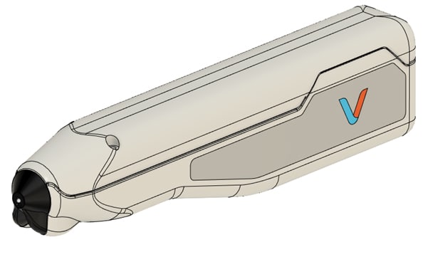 CAD view of the final rVITA device. Optics and electronics required for operation are enclosed within.
