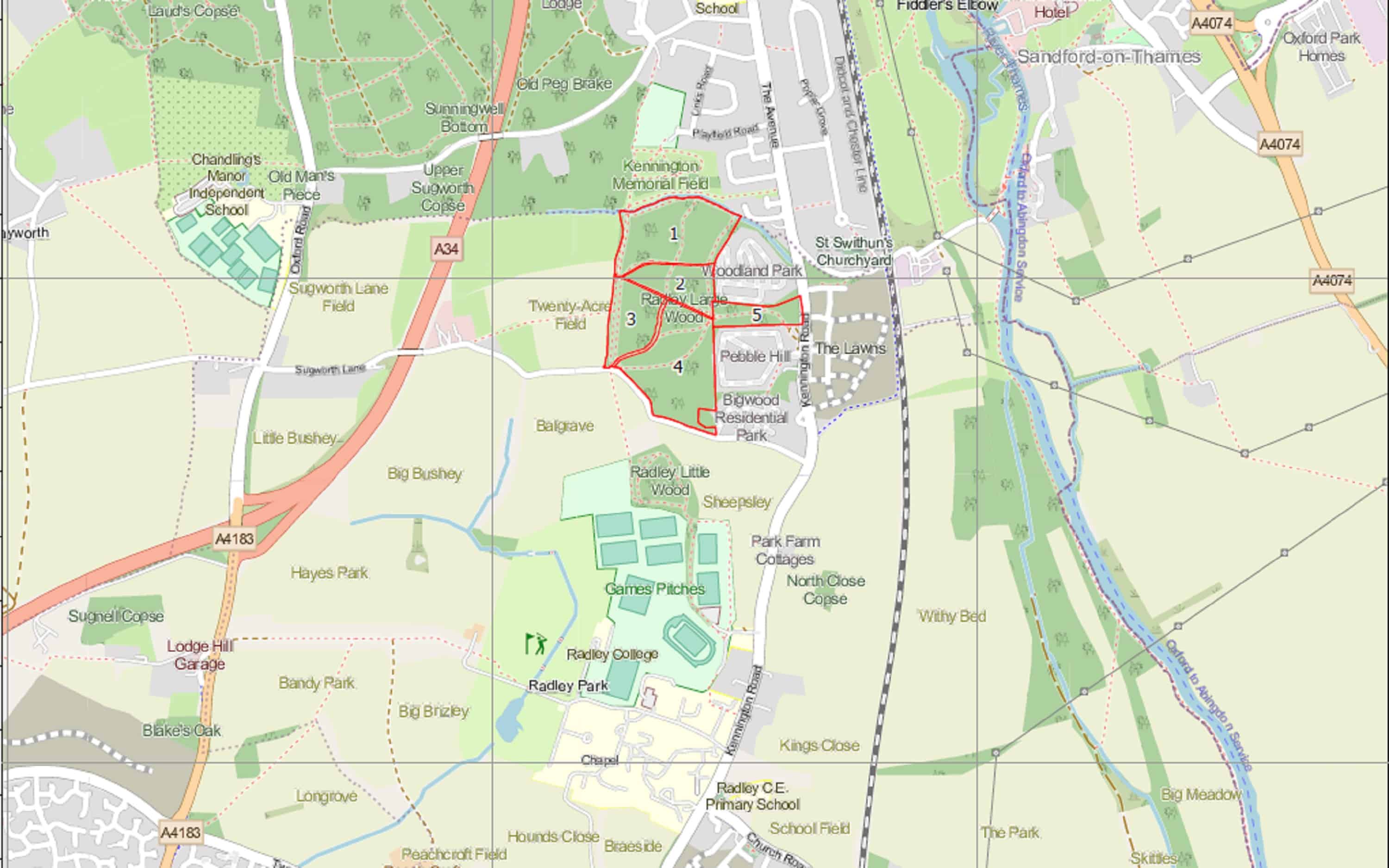 Radley Large Wood map