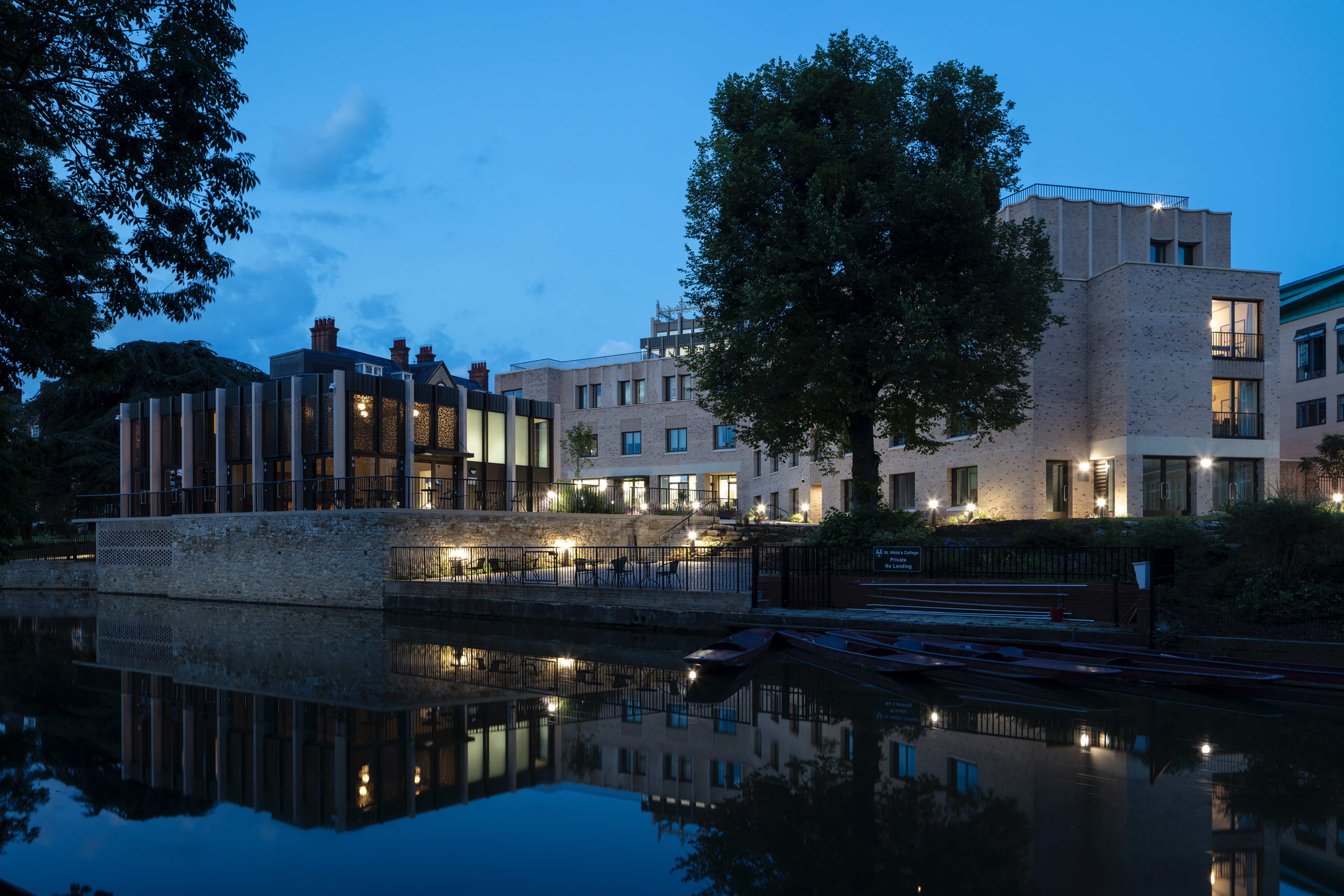 St Hilda's College at night